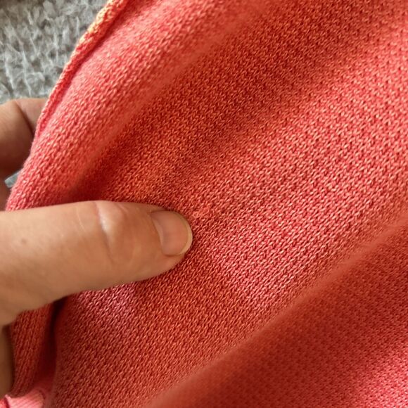 Tommy Bahama Reversible Sweater Small Petite V-Neck Pullover Coral Orange SP - Picture 8 of 13